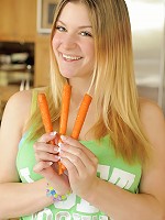 Danielle using carrots on her coochie